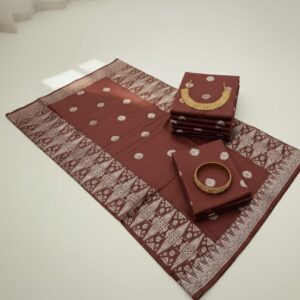 Songket Tenunan Premium – Sulaman Perak Eksklusif (Brown Edition) 4.25m Blm