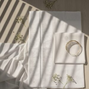 Songket Tenunan Premium – Sulaman Perak Eksklusif (White Edition) 4.25m Blm