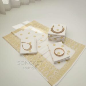 Songket Tenunan Premium – Sulaman Emas Eksklusif (White Edition) 4.25m Blm