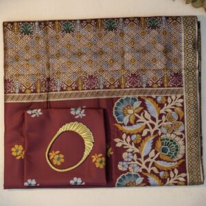 Songket Tenun Exclusive – Maroon Royale Floral Gold Luxe Edition (4.25m)