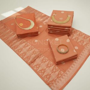 Songket Tenun Premium – Soft Peach Gold Exclusive (4.25m)