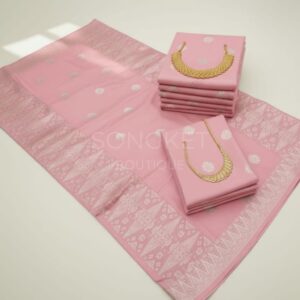 Songket Tenun Premium – Baby Pink Silver Exclusive (4.25m)