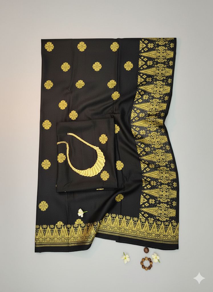 Songket Tenunan Premium – Motif Bunga Emas Mewah 4.25m Blm