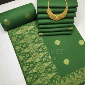 Premium Green Dress & Golden Floral Songket