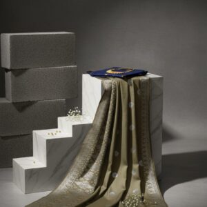Songket Tenunan Premium – Sulaman Emas Eksklusif (White Edition) 4.25m Blm