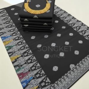 Songket Tenunan Classic – Sulaman Multi Warna Eksklusif (Black Edition) 4.25m Blm